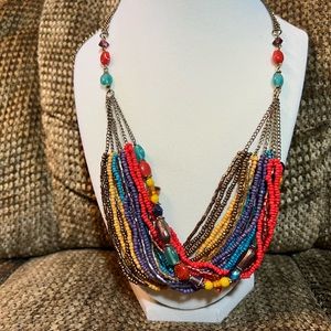 New Fair Trade multi-color, multi strand necklace
